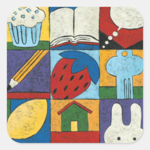 Adesivo Quadrado Pintura de vários objetos por Chariklia Zarris