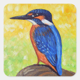 Adesivo Quadrado Pintura do Martim-pescador