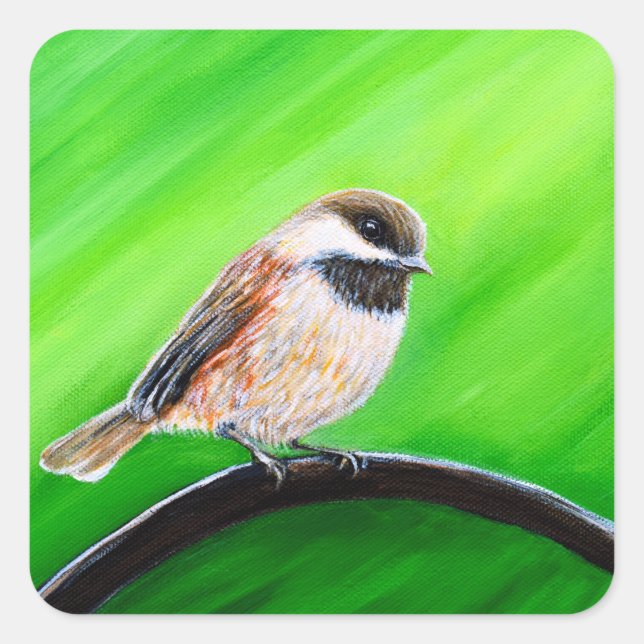 Adesivo Quadrado Pintura em Chickadee Amiga (Frente)