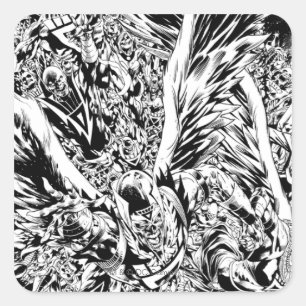 Adesivo Quadrado Pintura em grupo noturno mais negras - preto e bra