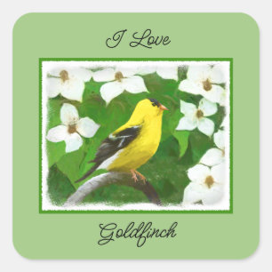 Adesivo Quadrado Pintura Goldfinch - Arte Cachorra Original