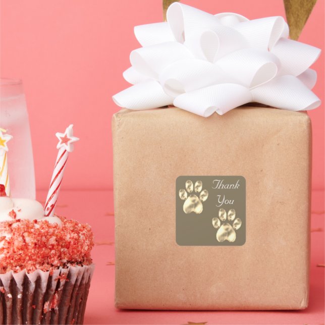 Adesivo Quadrado Pinturas bonitas em Obrigado, Sticker Quadrado (Festa)