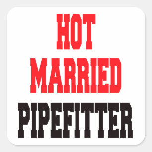 Adesivo Quadrado Pipefitter casado quente