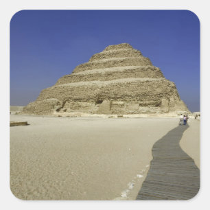 Adesivo Quadrado Pirâmide de degraus em Saqqara, uma das primeiras