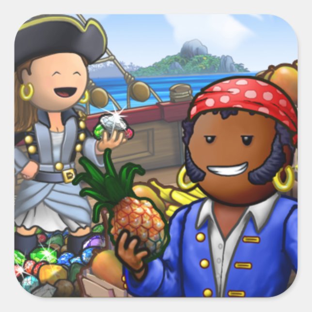 Adesivo Quadrado Pirata (Frente)