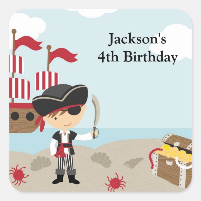 Adesivo Quadrado Pirata (Frente)