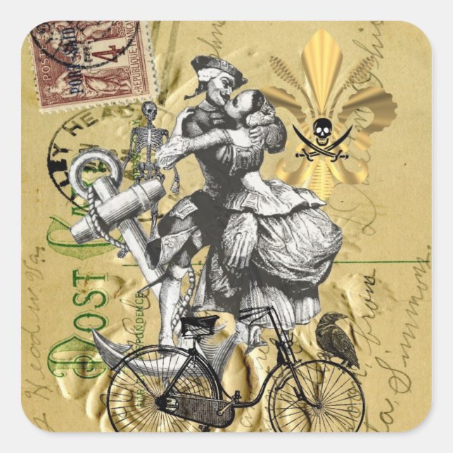 Adesivo Quadrado Pirata-do-galo (Frente)