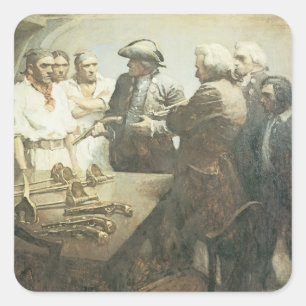 Adesivo Quadrado Piratas Antigos, Preparando-se para a Motim por NC