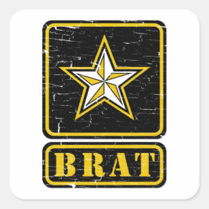 Adesivo Quadrado Pirralho do exército com a estrela (resistida)