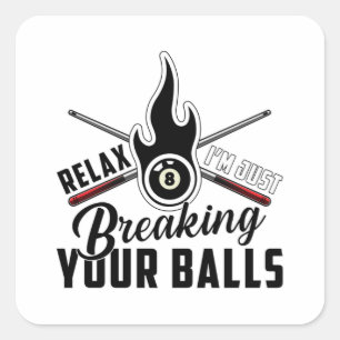 Adesivo Quadrado Piscina Billiard Snooker 8 Ball Billiards Engraçad