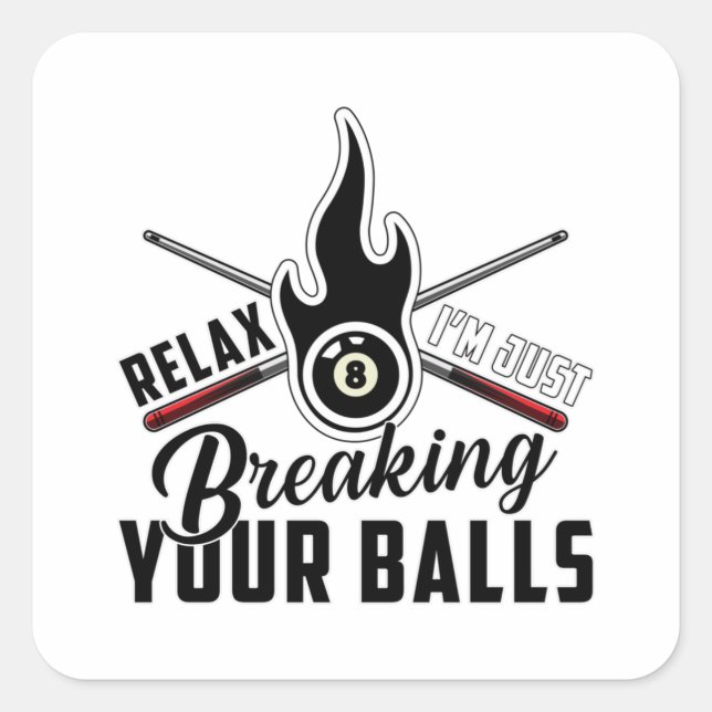 Adesivo Quadrado Piscina Billiard Snooker 8 Ball Billiards Engraçad (Frente)