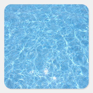 Adesivo Quadrado Piscina do partido Elegante Trendant Vazio Blue Wa