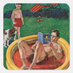 Adesivo Quadrado Piscina vadeando