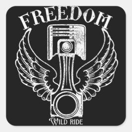 Adesivo Quadrado pistão retrô vintage asas pistão