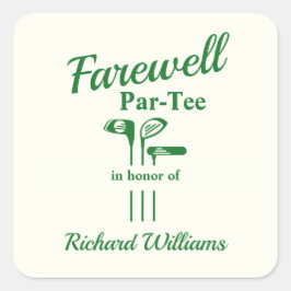 Adesivo Quadrado Pistas de Golfe de Aposentadoria de Despedida Amea