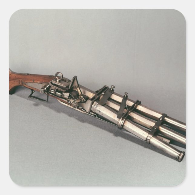 Adesivo Quadrado pistola de três canos (Frente)