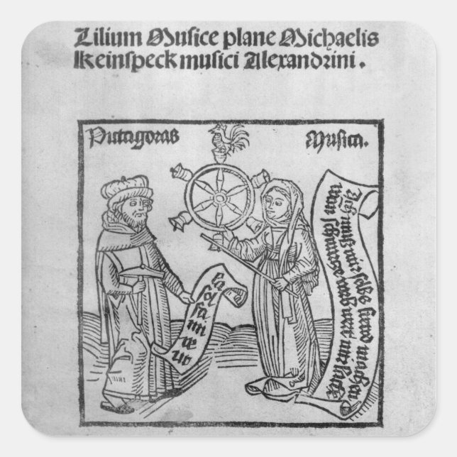 Adesivo Quadrado Pitágoras e Música (Frente)