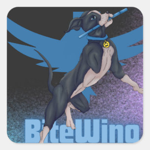 Adesivo Quadrado Pitbull com três pernas