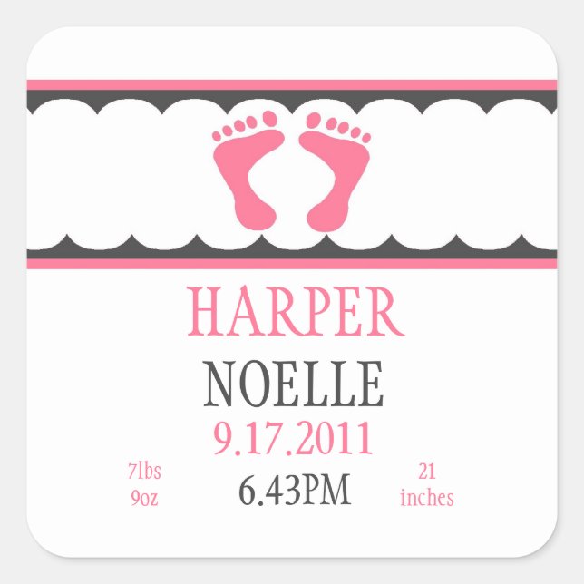 Adesivo Quadrado Pitter Patter Sticker (Frente)