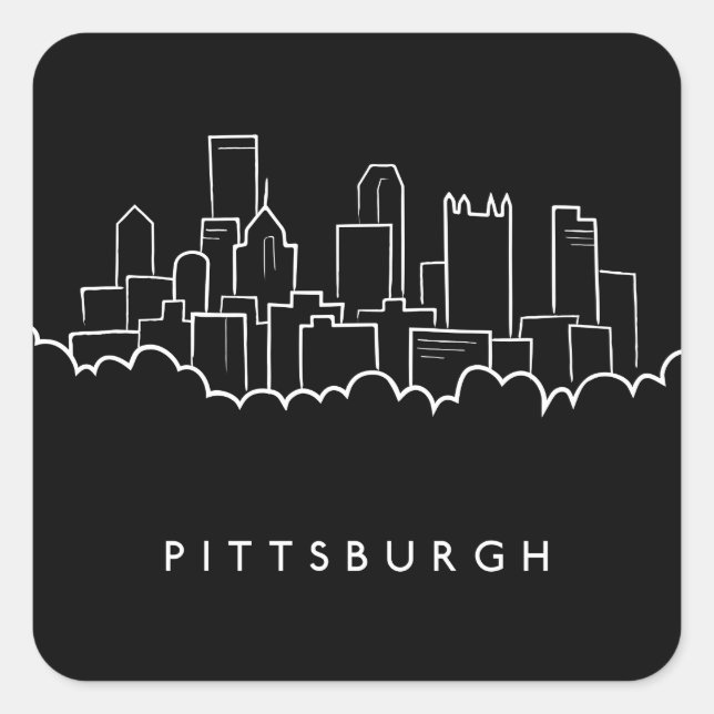 Adesivo Quadrado Pittsburgh Pensilvânia (Frente)