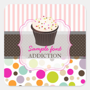 Adesivo Quadrado PixDezines cor suja/goma de bolhas+cupcake de bord