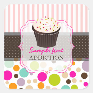 Adesivo Quadrado PixDezines cores sujas/goma de bolhas+cupcake de b