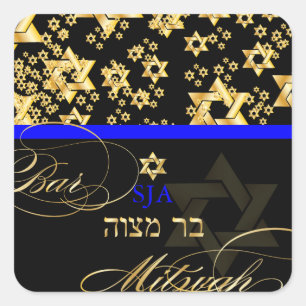 Adesivo Quadrado PixDezines Estrela de Davi/Bar Mitzvah