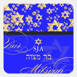 Adesivo Quadrado PixDezines Estrela de Davi/Bar Mitzvah