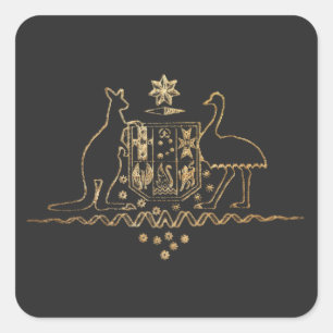 Adesivo Quadrado PixDezines Monograma Faux Gold Foil, Obrigado