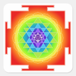 Adesivo Quadrado PixDezines Sri Yantra/Chakra/Meditação/Arco-íris