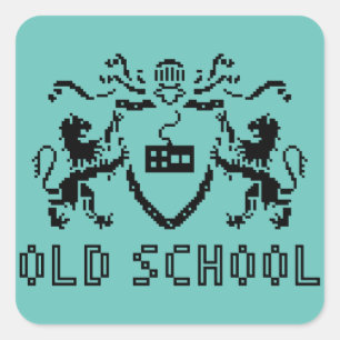 Adesivo Quadrado Pixel Heraldic Old School Sticker