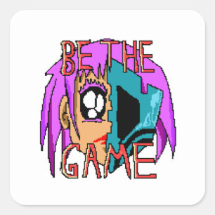 Adesivo Quadrado Pixel Rebel Zoe - Arte de Personagem 8-Bit
