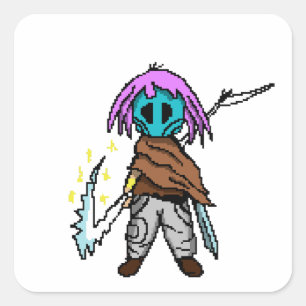 Adesivo Quadrado Pixel Vingança: Heroína do Deserto