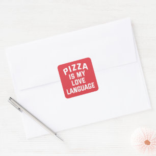 Adesivo Quadrado Pizza é Minha Linguagem do Amor - Pizza Divertida