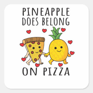 Adesivo Quadrado Pizza Hawaii Pineapple Pizza Comida
