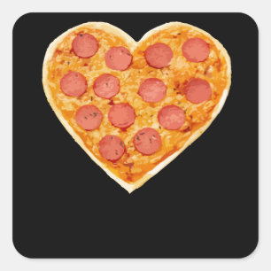 Adesivo Quadrado Pizza Heart