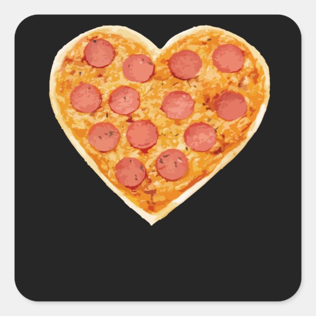 Adesivo Quadrado Pizza Heart (Frente)