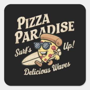 Adesivo Quadrado Pizza Paradise