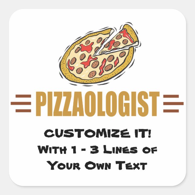Adesivo Quadrado Pizza personalizada (Frente)