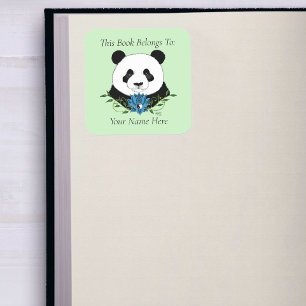 Adesivo Quadrado Placa Azul Flor do Urso Panda Lotus