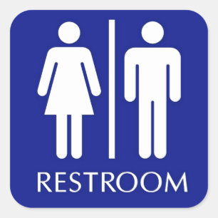 Adesivo Quadrado Placa de banheiro unissex
