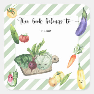 Adesivo Quadrado Placa de Chá de fraldas cultivada - este livro per