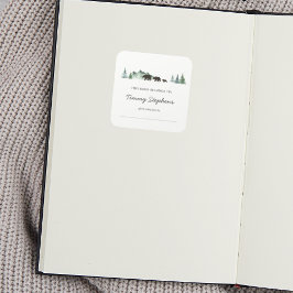 Adesivo Quadrado Placa de Chá de fraldas do Bear