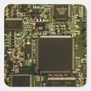 Adesivo Quadrado Placa de Circuito Verde Macro   Foto de PCB