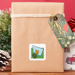 Adesivo Quadrado Placa De Fundo E Rede De Esporte De Basquete