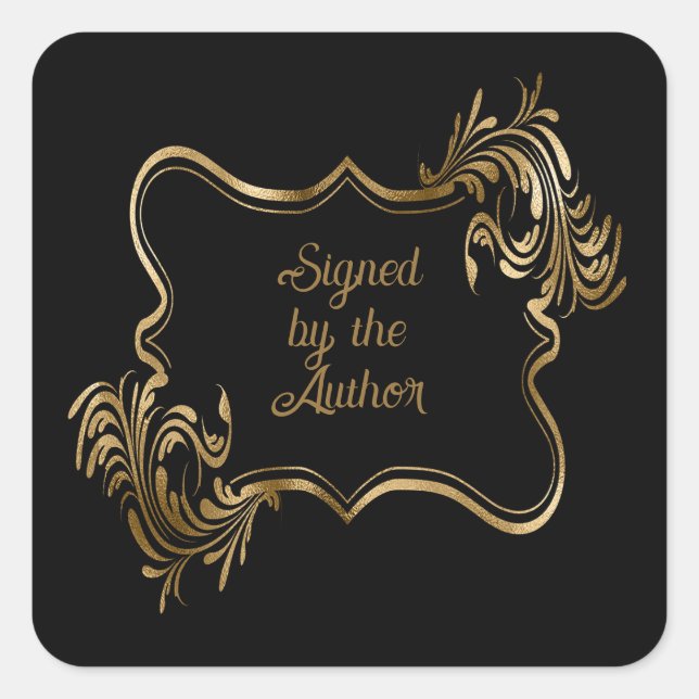 Adesivo Quadrado Placa de livros pretos (Frente)