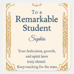 Adesivo Quadrado Placa de Parabéns Elegante para um travamento notá