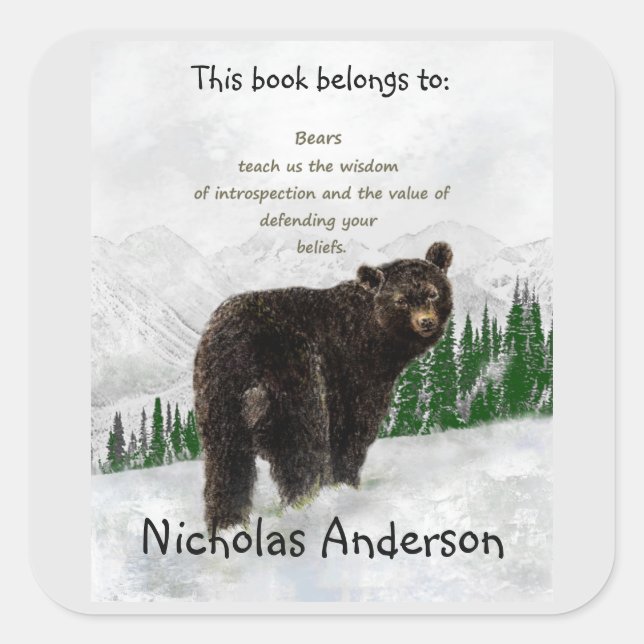 Adesivo Quadrado Placa de segurança do guia de espíritos do animal  (Frente)