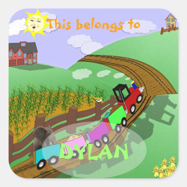 Adesivo Quadrado Placa de seleção personalizada (Frente)