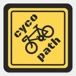 Adesivo Quadrado Placa de trânsito engraçada para amantes de bicicl